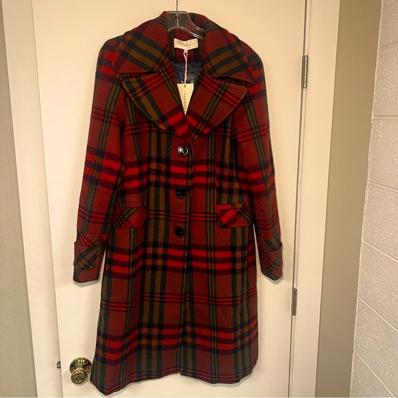 NWT French Mauve plaid button front collared‎ jacket - Picture 1 of 5